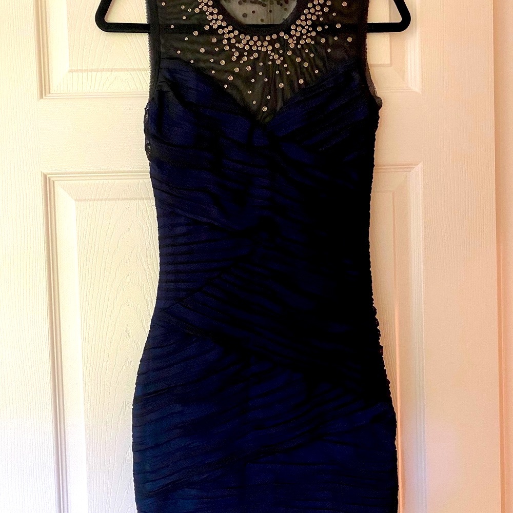 BCBG party dress cocktail dress dark navy size XS 0